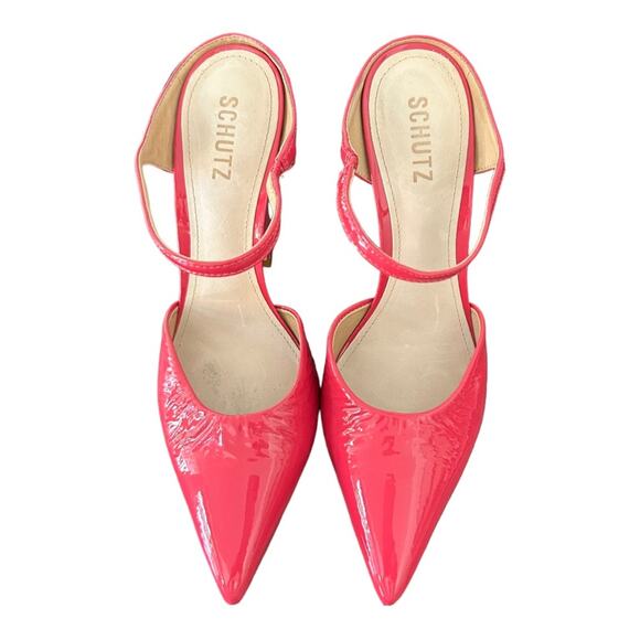 Schutz Dover Mule Hot Pink Patent Barbiecore 9.5B - Picture 6 of 13
